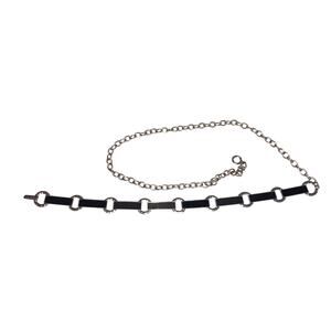Chicos Chain Link Belt Silver Black Circles OS Hip Grunge Whimsigoth Y2K Indie